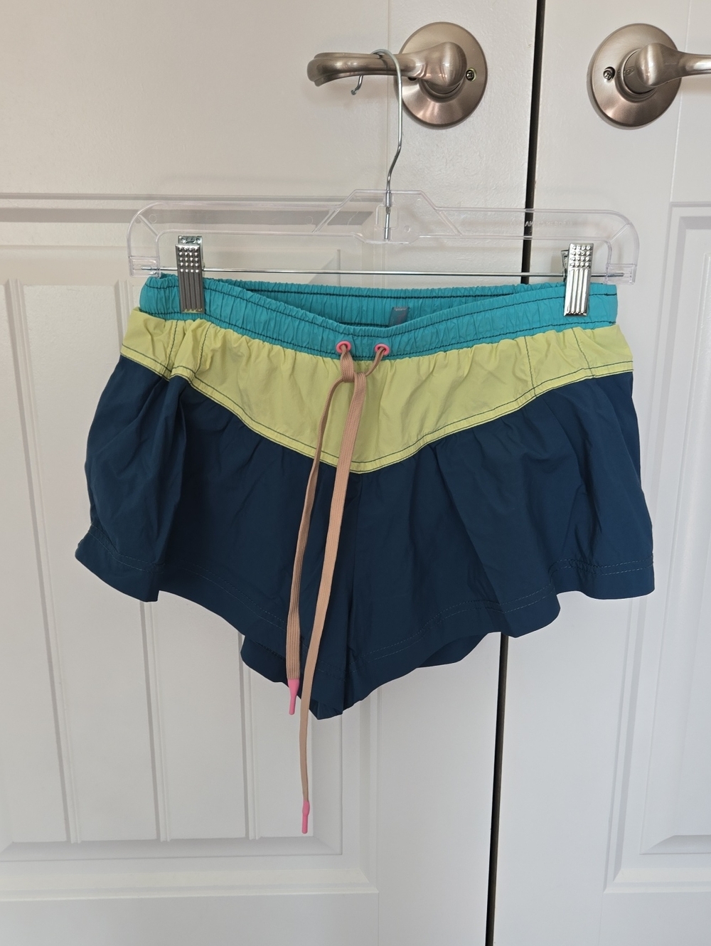 FP Movement by Free People Teal, Lime & Navy Colorblock Athletic Shorts
